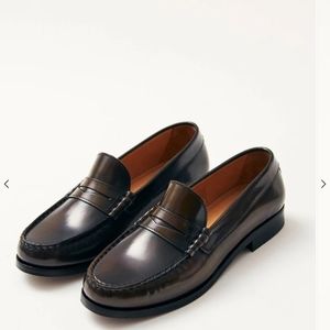 ALOHAS Dark Brown Leather Penny Loafers